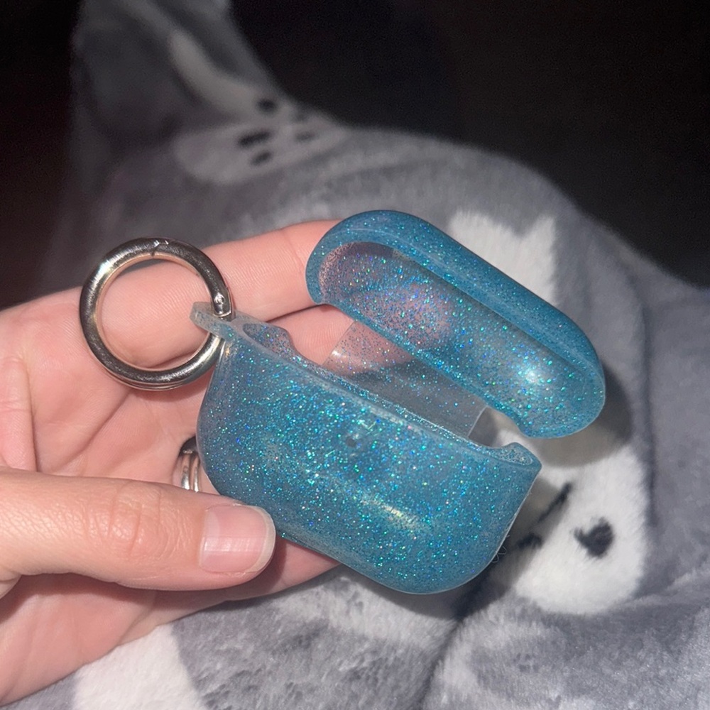 EUC Glittery Blue AirPods Case Cover